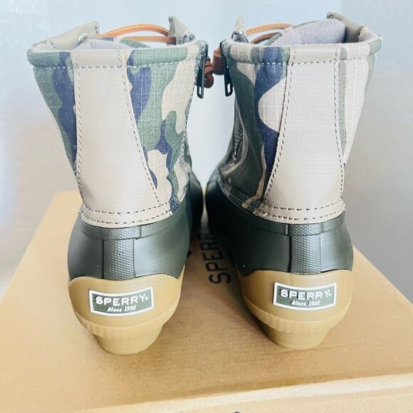 SPERRY TOP-SIDER Syren Gulf Camo Duck Toe Boot, Rain Boot, Green Camo, 8.5, NWT - Picture 6 of 16